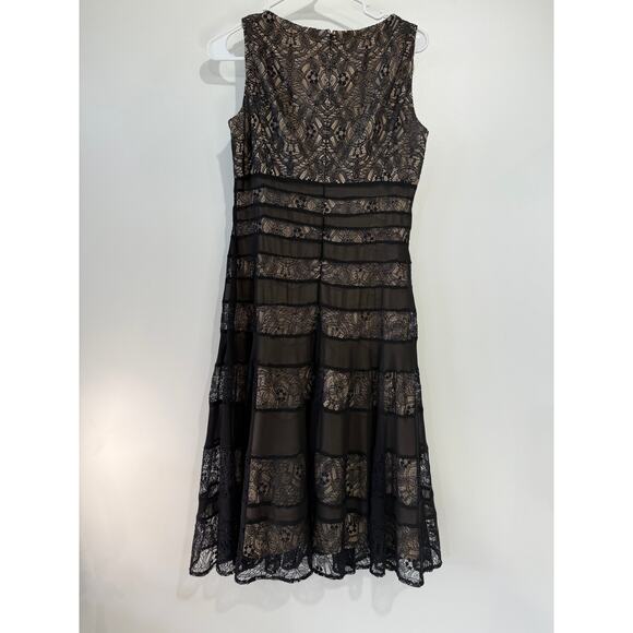Anne Klein Black Lace Fit & Flare Dress – V-Neck Cocktail Party Dress | Size 4 - Picture 3 of 7